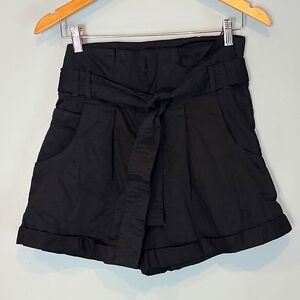 Mikoh Black High-Waist Tie Front Shorts